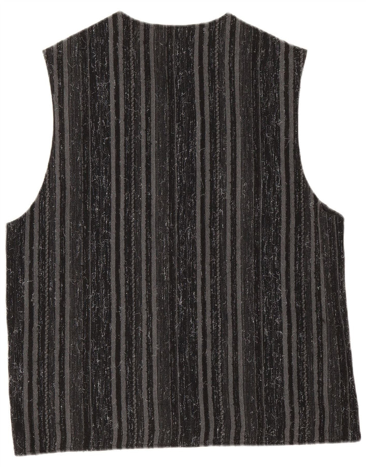 Gilet homme vintage Polyester rayé noir moyen