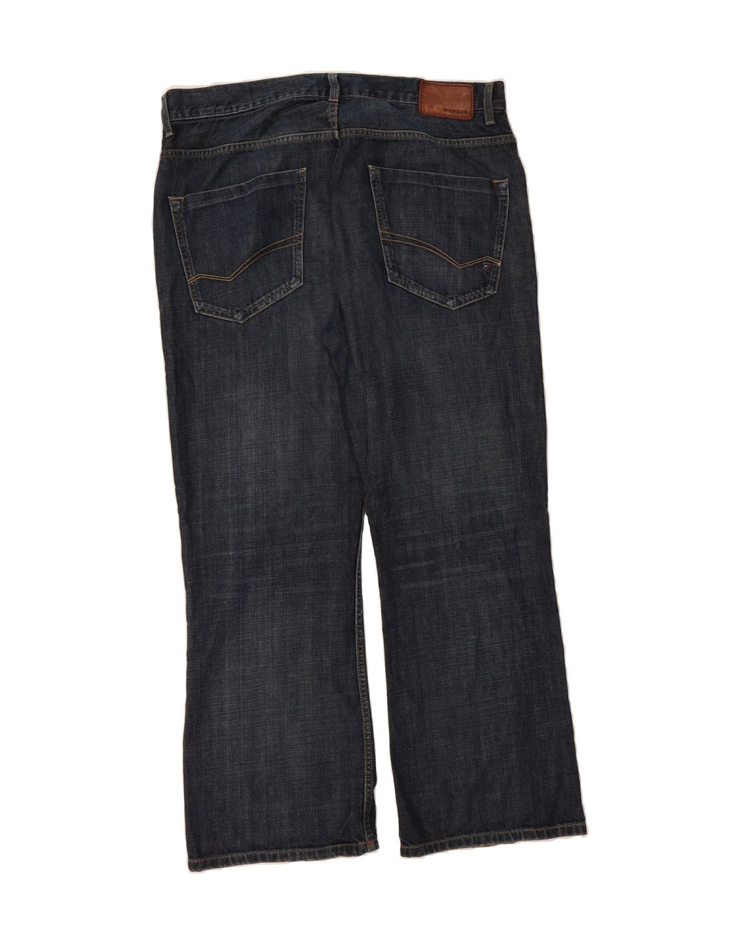 TOMMY HILFIGER Jean Bootcut Homme W38 L30 Bleu Marine Coton