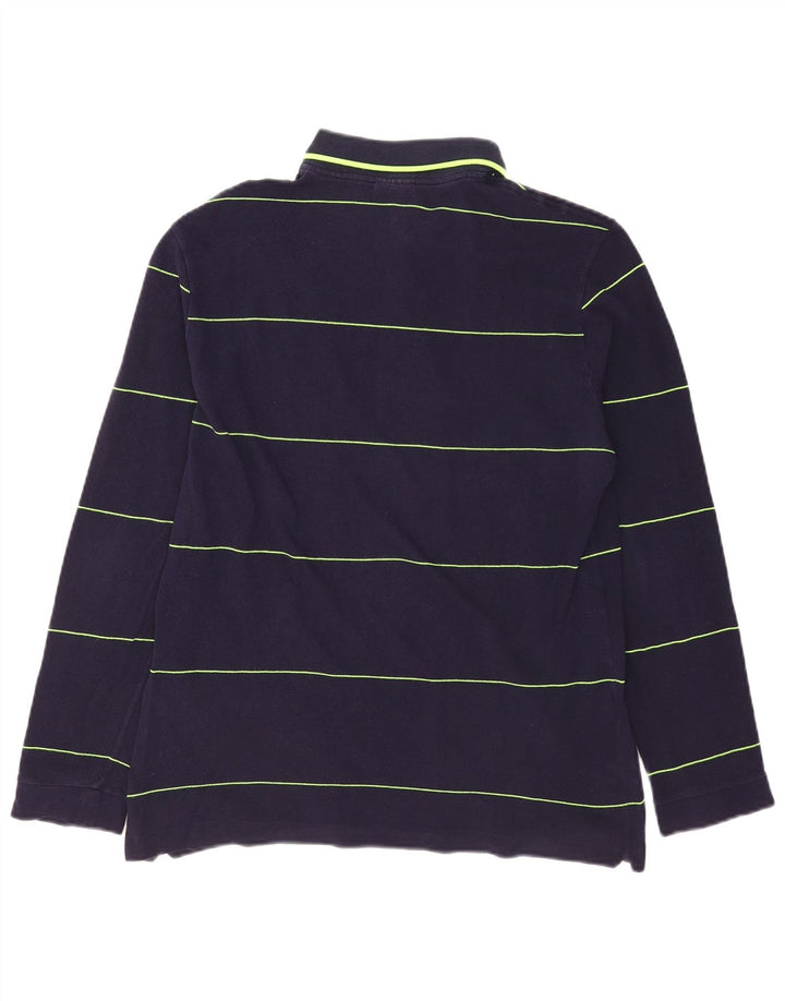 LACOSTE Polo à manches longues pour homme Taille 4 Coton rayé bleu marine moyen