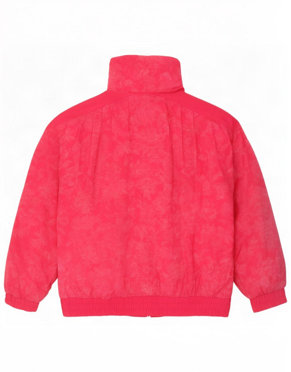 veste rembourrée surdimensionnée femme vintage IT 46 Grand coton floral rose