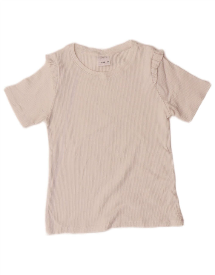 Zara T-Shirt Fille 11-12 Ans Blanc