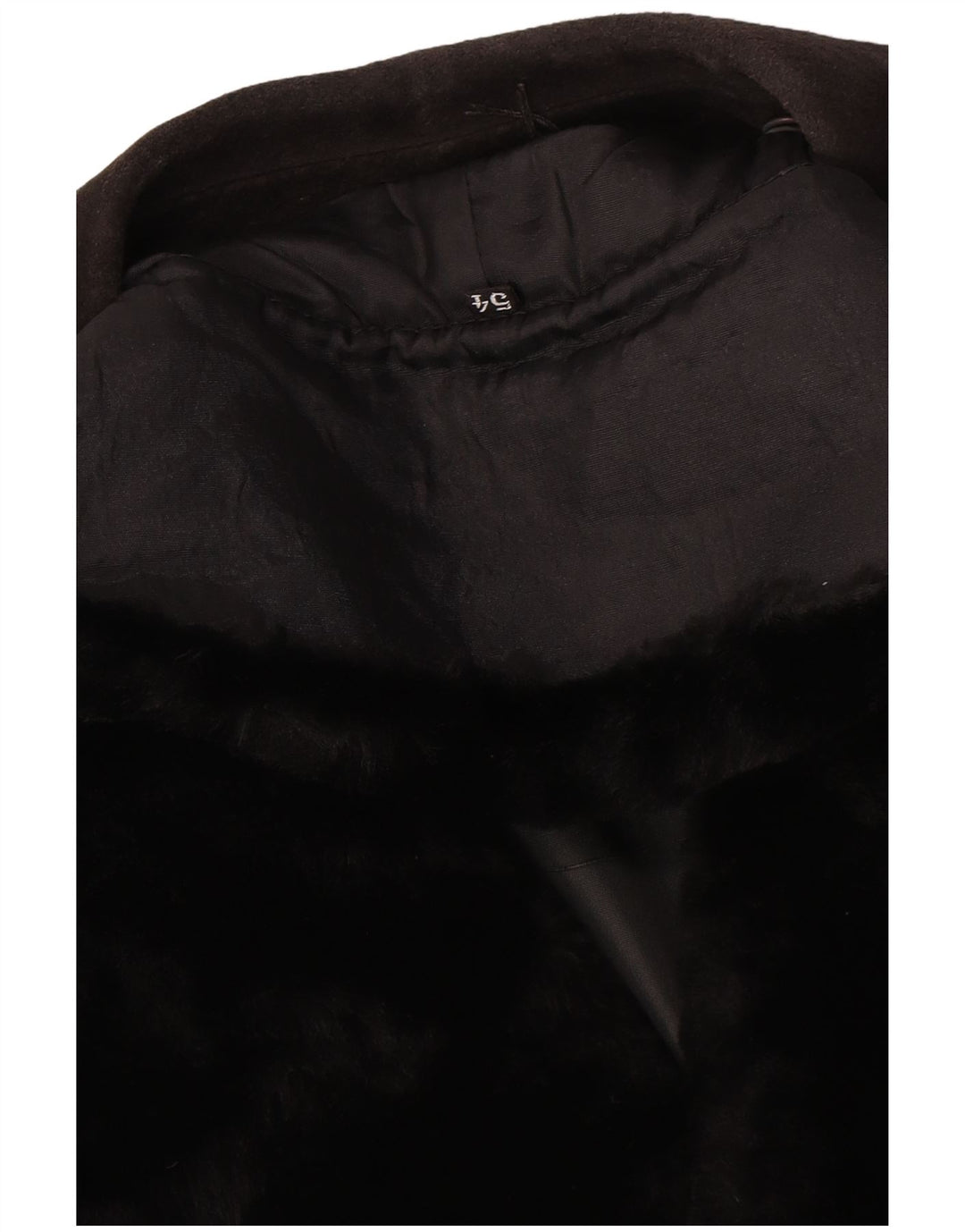 vintage Femmes Daim Double Breasted Manteau IT 54 3XL Noir