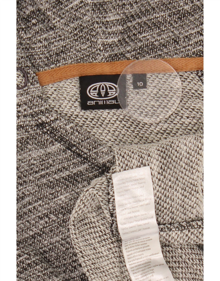 Animal Pull à capuche surdimensionné pour femme UK 10 Petit gris moucheté en polyester