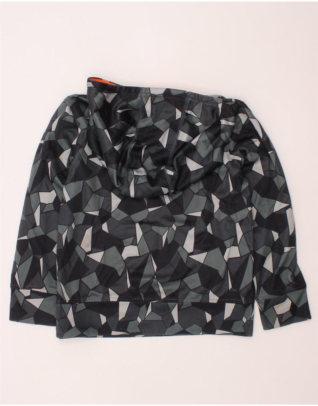 PUMA Pull à capuche pour garçon 7-8 ans Petit Gris Géométrique Polyester