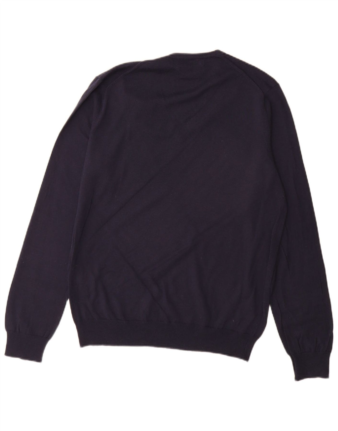 Zara Pull col V pour homme en coton bleu marine Taille L