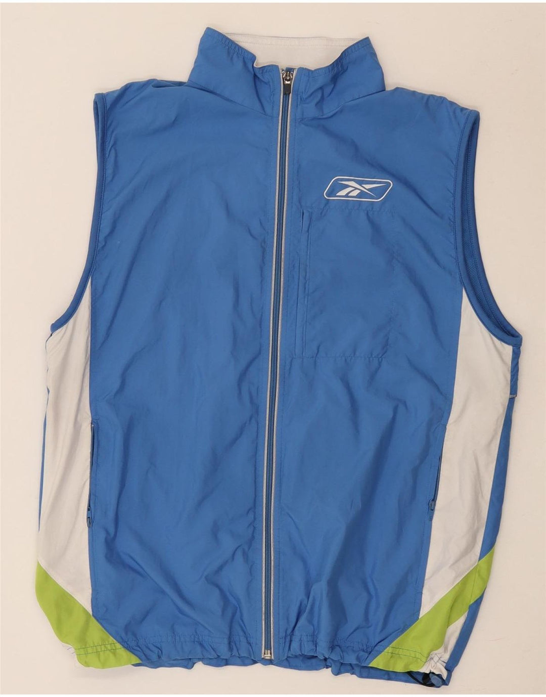 Reebok Gilet Homme UK 38 Bleu Moyen Colorblock Polyester