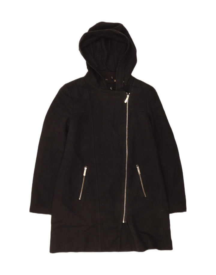 Calvin Klein Manteau à capuche pour femme UK 16 Large Laine noire