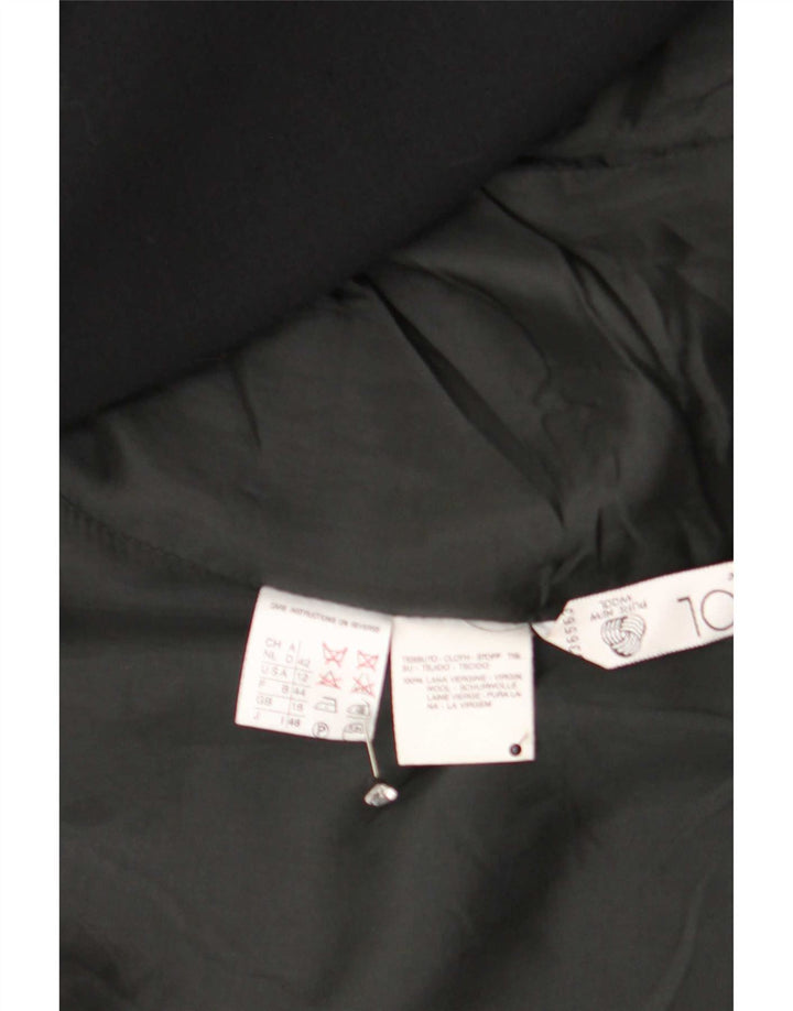Max Mara Veste Blazer 1 Bouton Femme UK 16 Grande Laine Vierge Noire