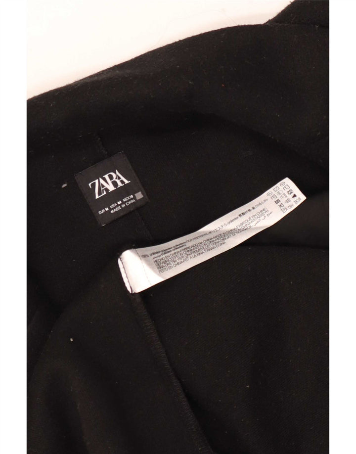 Zara Femme Pardessus UK 12 Moyen Noir Polyester