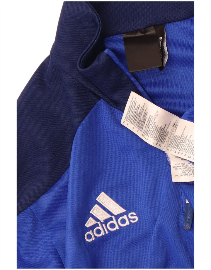 Adidas Haut de Survêtement Climalite Pullover Homme Bleu Moyen Colorblock