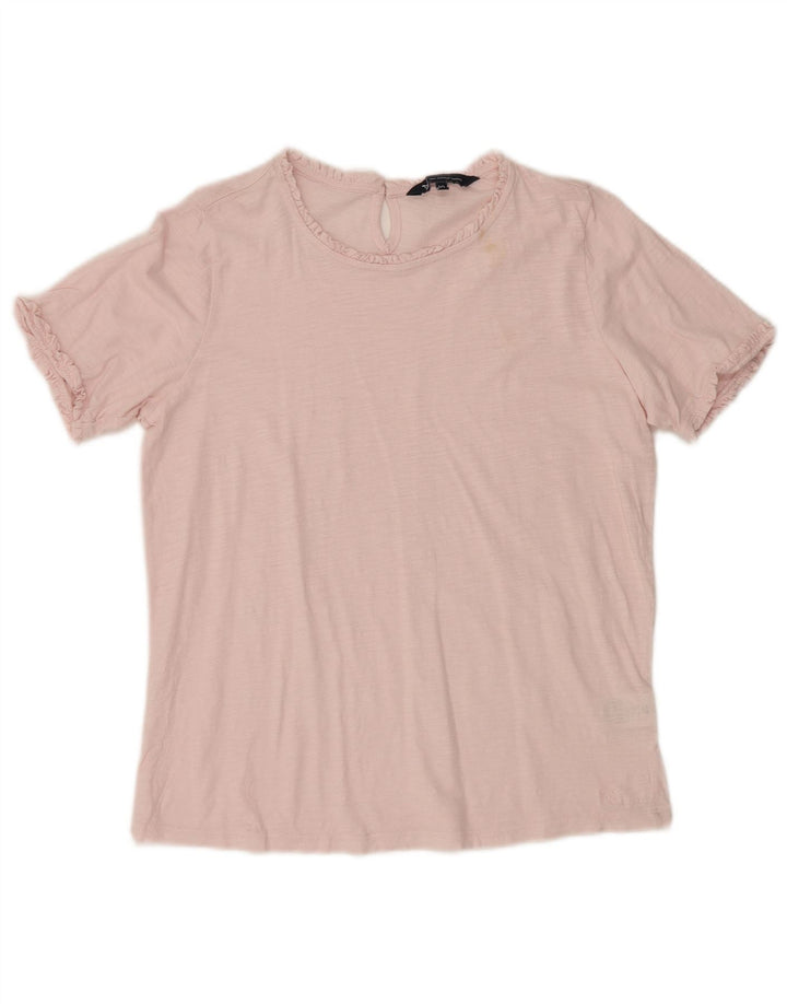 CREW CLOTHING Chemisier Femme Top UK 10 Petit Rose Coton