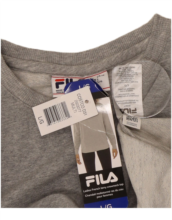 Fila Sweat-shirt pour femme UK 16 Large Gris Coton