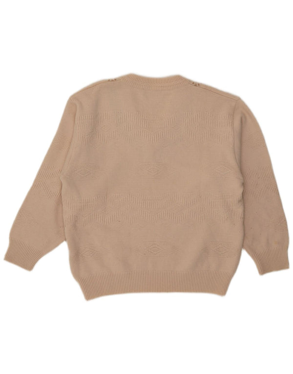 Malagrida Pull col V pour femme UK 18 XL Beige Géométrique