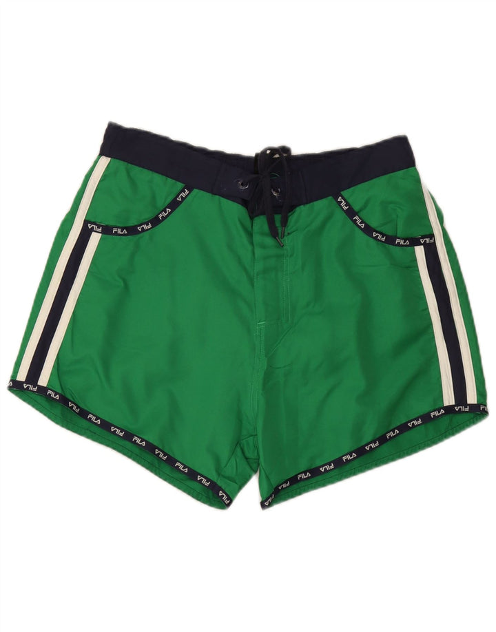Fila Short de Bain Graphique Homme Vert Moyen Colourblock Polyester