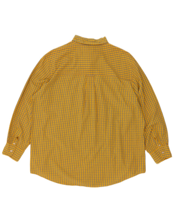 Chaps Chemise Homme Large Vichy Jaune Coton
