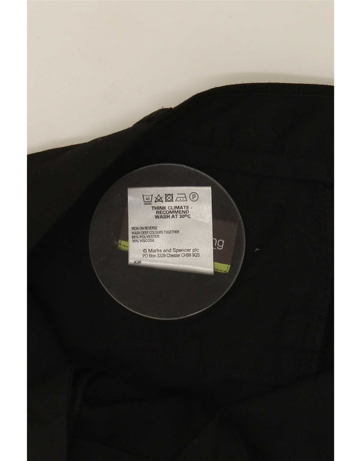 Marks & Spencer Pantalon de Costume Droit Homme W36 L31 Noir Polyester
