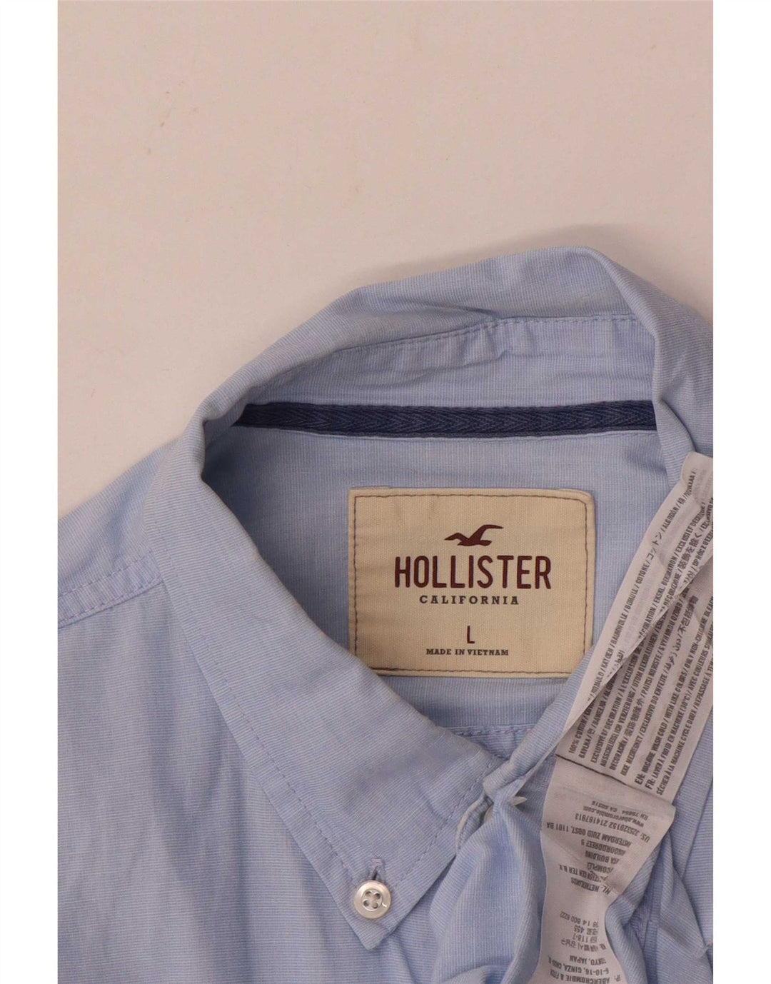 Hollister Chemise Homme Large Bleu Coton