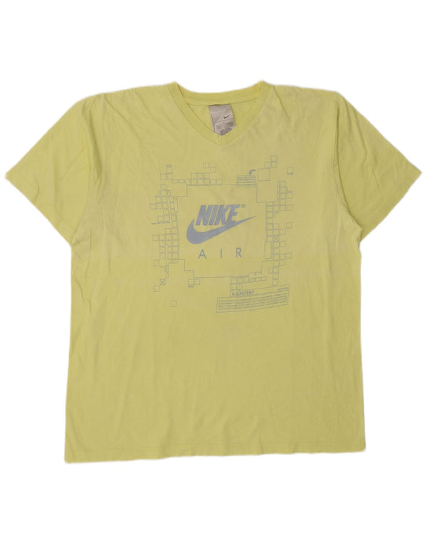 Nike T-shirt graphique pour homme UK 42/44 Large Jaune Coton