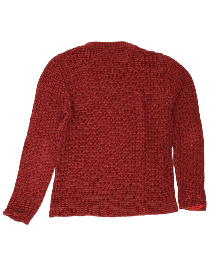 Zara Pull ras du cou pour homme XL Bordeaux