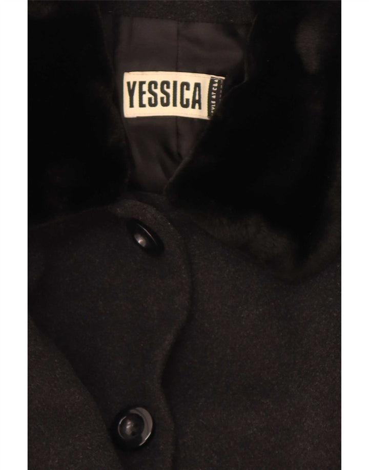 Yessica Manteau Femme UK 8 Petite Laine Noire
