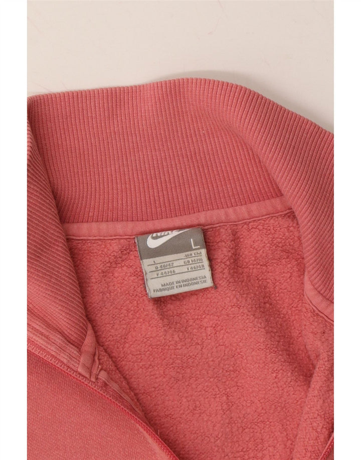 NIKE Womens Tracksuit Top Jacket UK 14/16 Large Pink Cotton Vintage Nike and Second-Hand Nike from Messina Hembry 