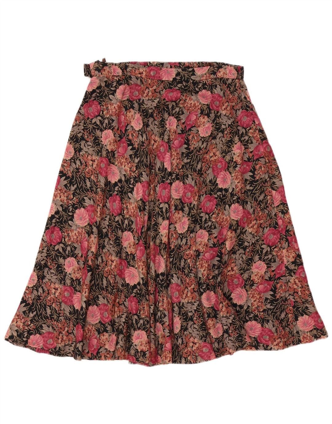 jupe trapèze femme vintage W30 Floral rose moyen