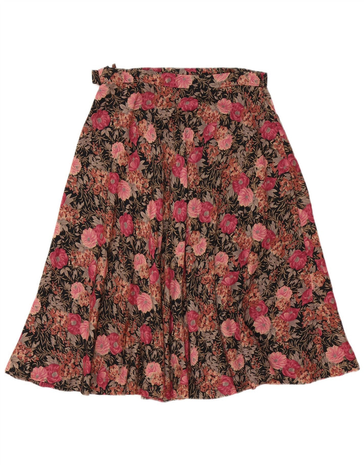 jupe trapèze femme vintage W30 Floral rose moyen
