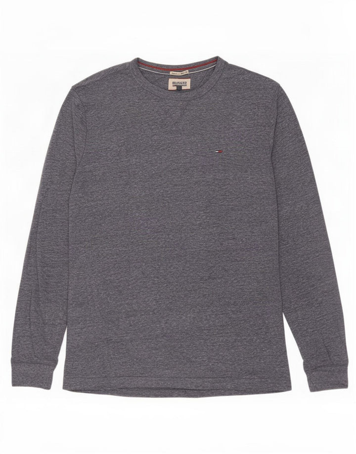 Tommy Hilfiger Haut à manches longues pour homme en polyester moucheté bleu marine