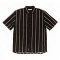 Zara Chemise À Manches Courtes Homme Grande Viscose Rayée Noire
