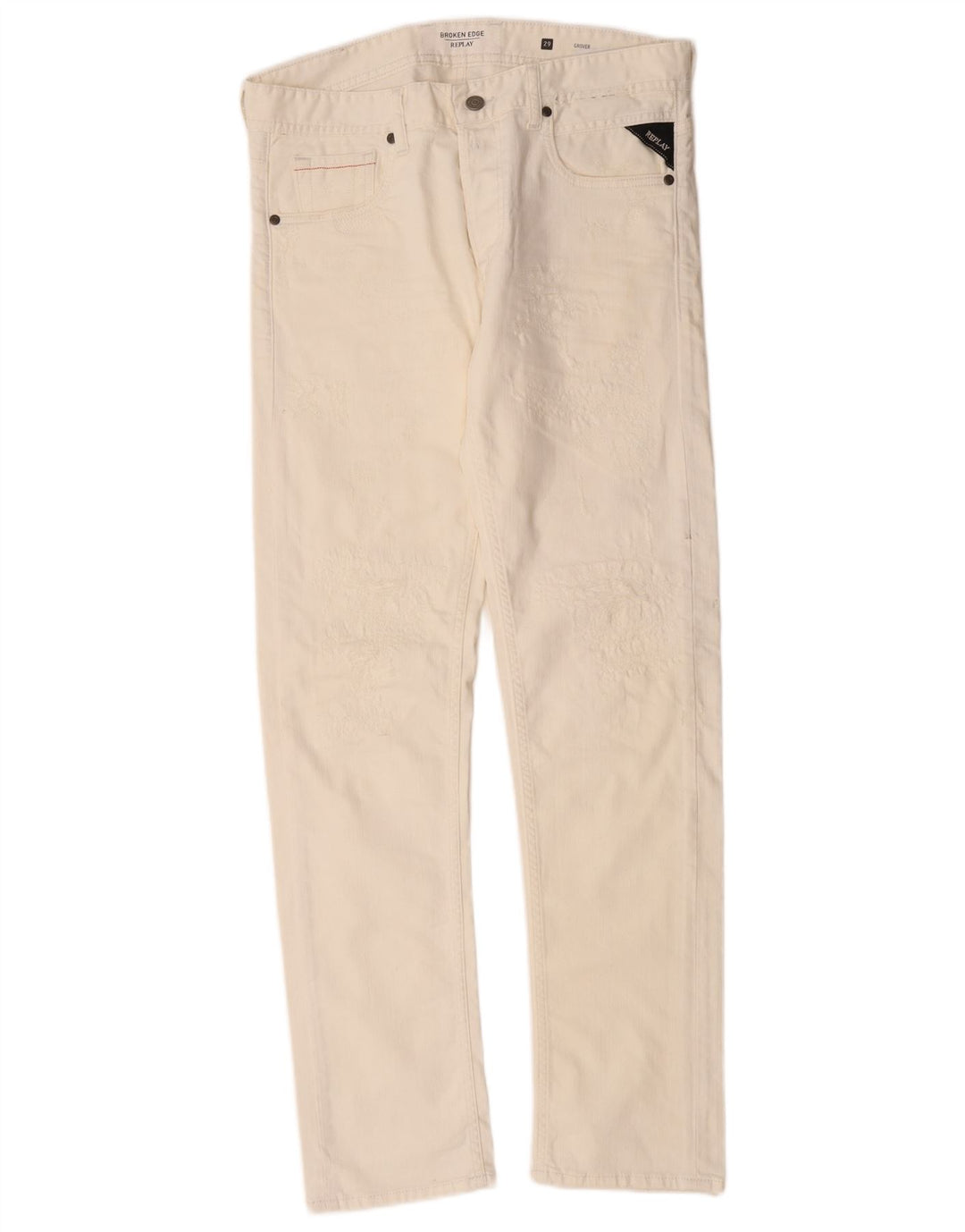 Replay Jean Grover Slim Femme W29 L30 Coton Blanc