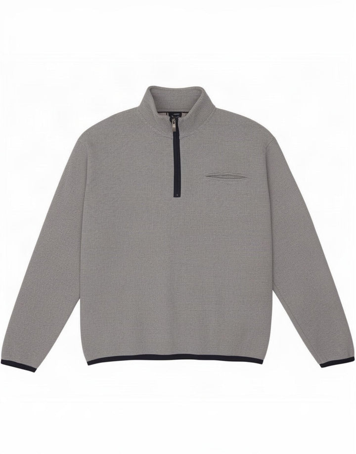 Orvis Sweat-shirt à col zippé pour homme, grand gris