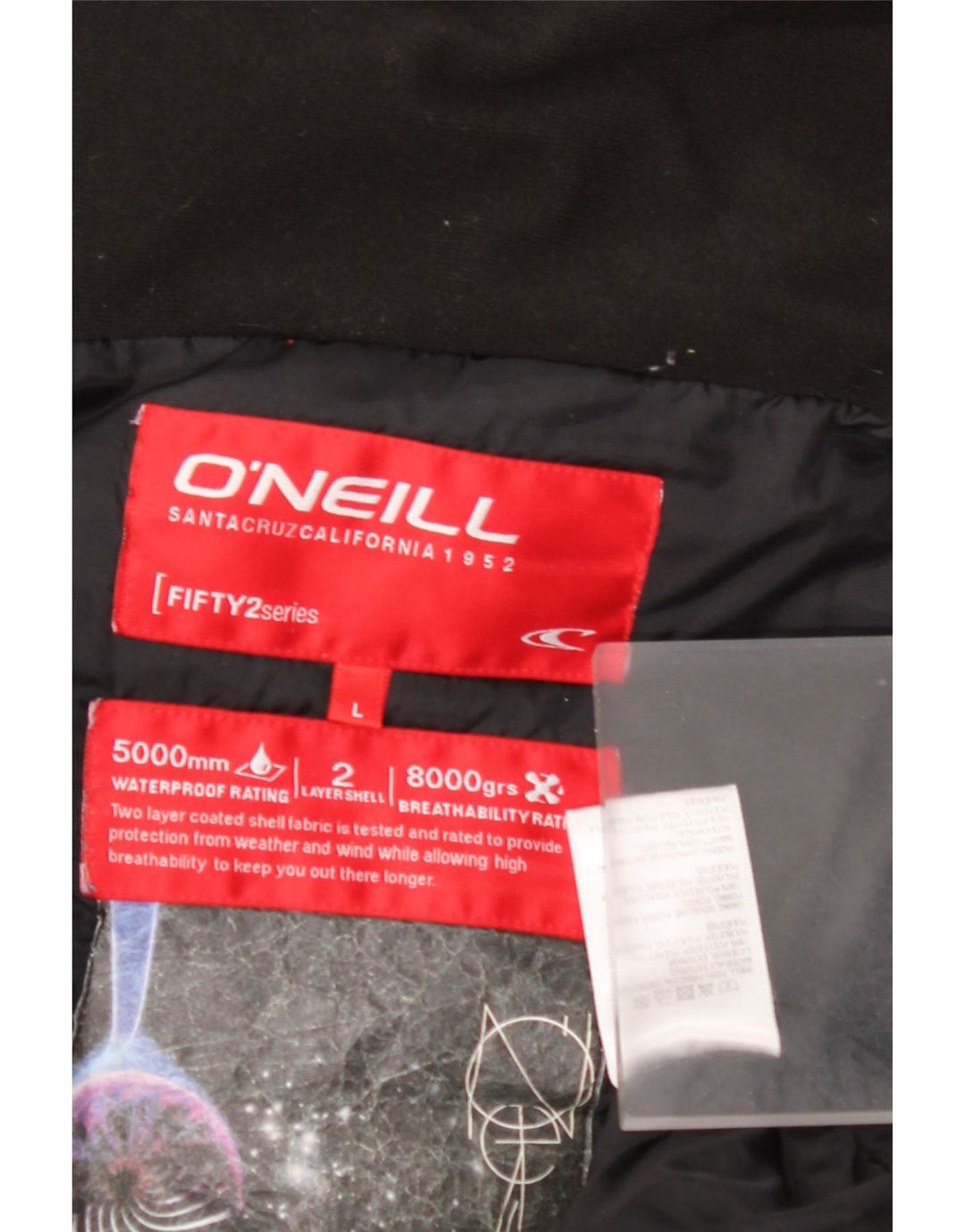 O'NEILL Veste coupe-vent à capuche pour homme UK 40 Large Gris Géométrique