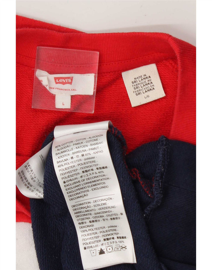 Levi's Sweatshirt Jumper UK 16 Large Multicolore Colorblock Femme