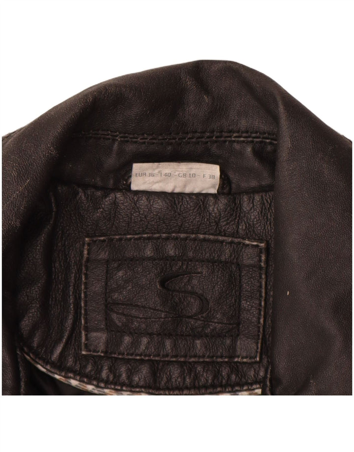 veste en cuir femme vintage UK 10 Petit cuir noir