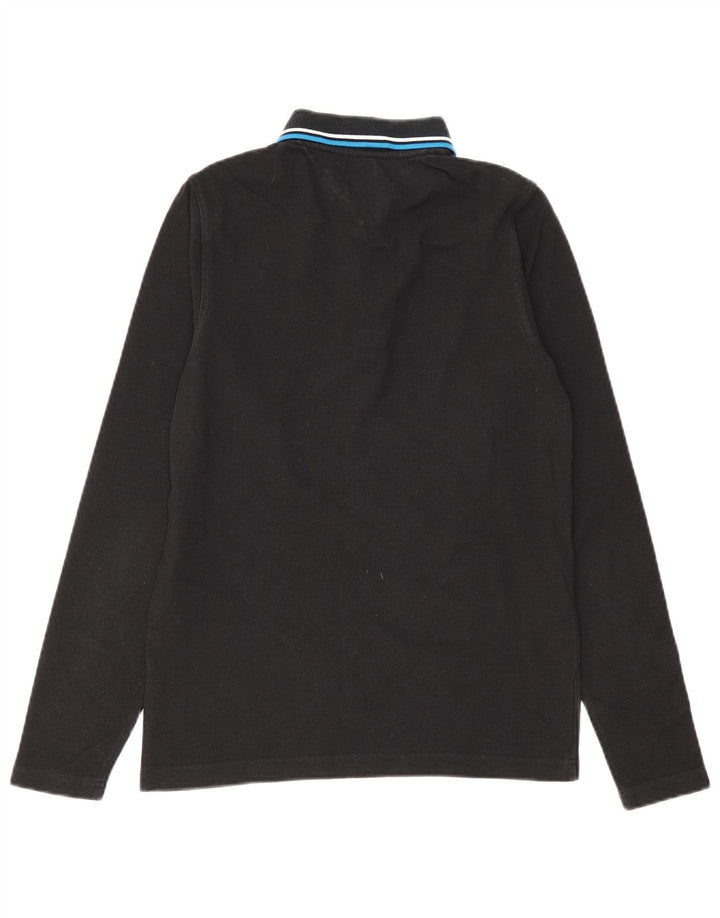 TOMMY HILFIGER Polo à Manches Longues Homme Noir Moyen Coton