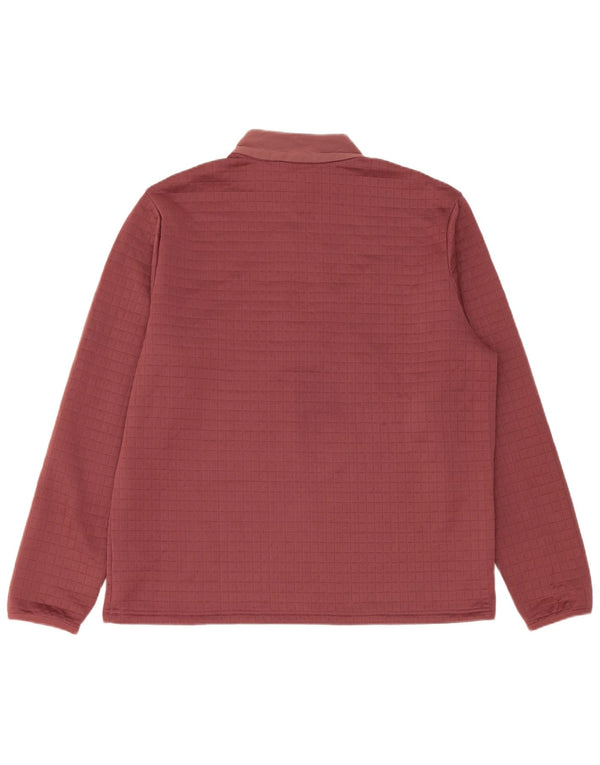 Adidas Haut de survêtement à col zippé pour homme Grand polyester bordeaux
