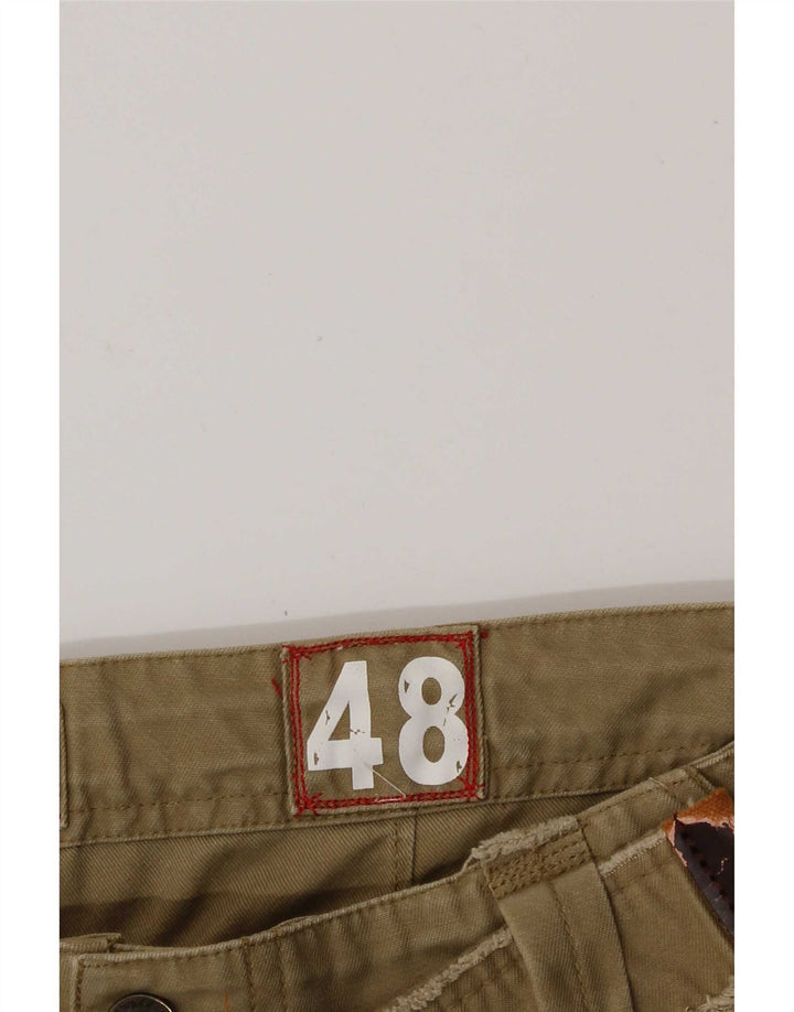 Short Cargo Vintage Homme IT 48 Moyen W32 Coton Kaki