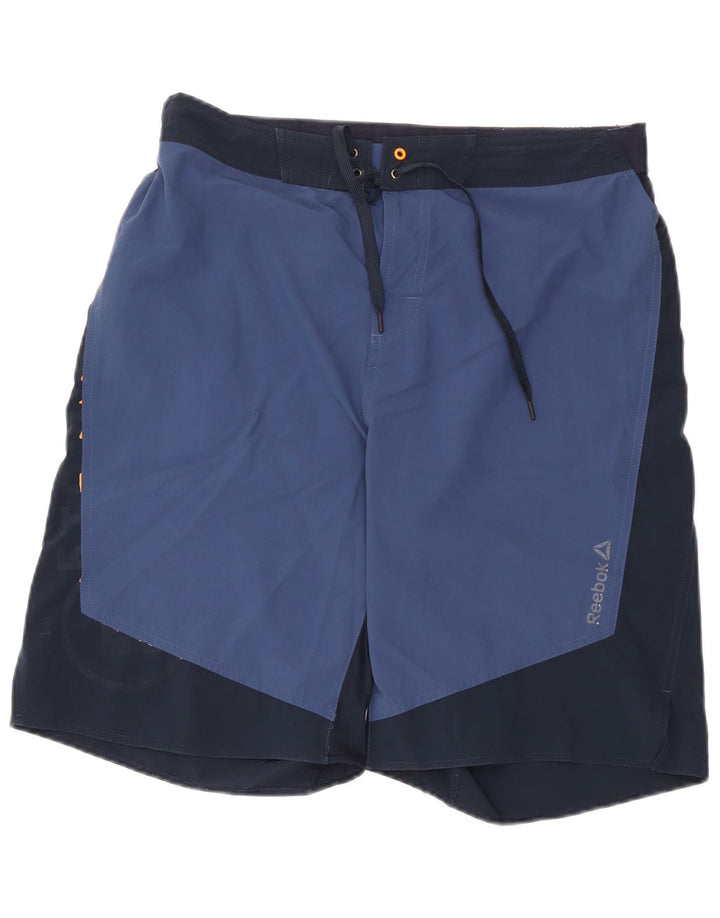 Reebok Short de Bain Homme XL Bleu Marine Colorblock Polyester