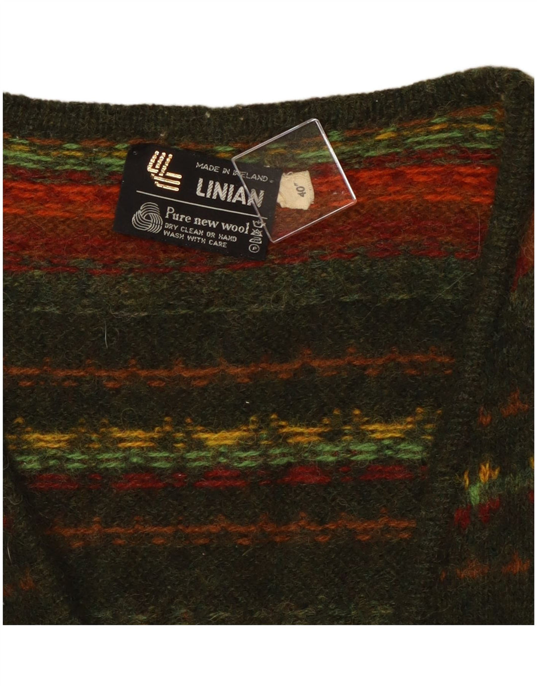 VINTAGE Femme Cardigan Pull EU 40 Moyen Multicolore Rayé