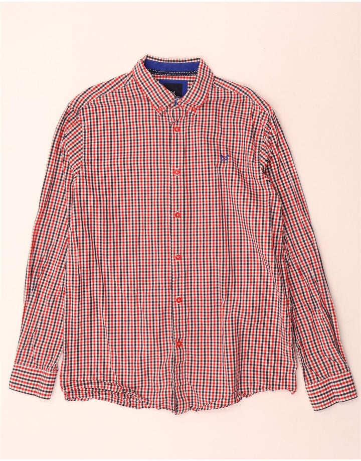 Crew Clothing Chemise classique pour homme en coton vichy rouge