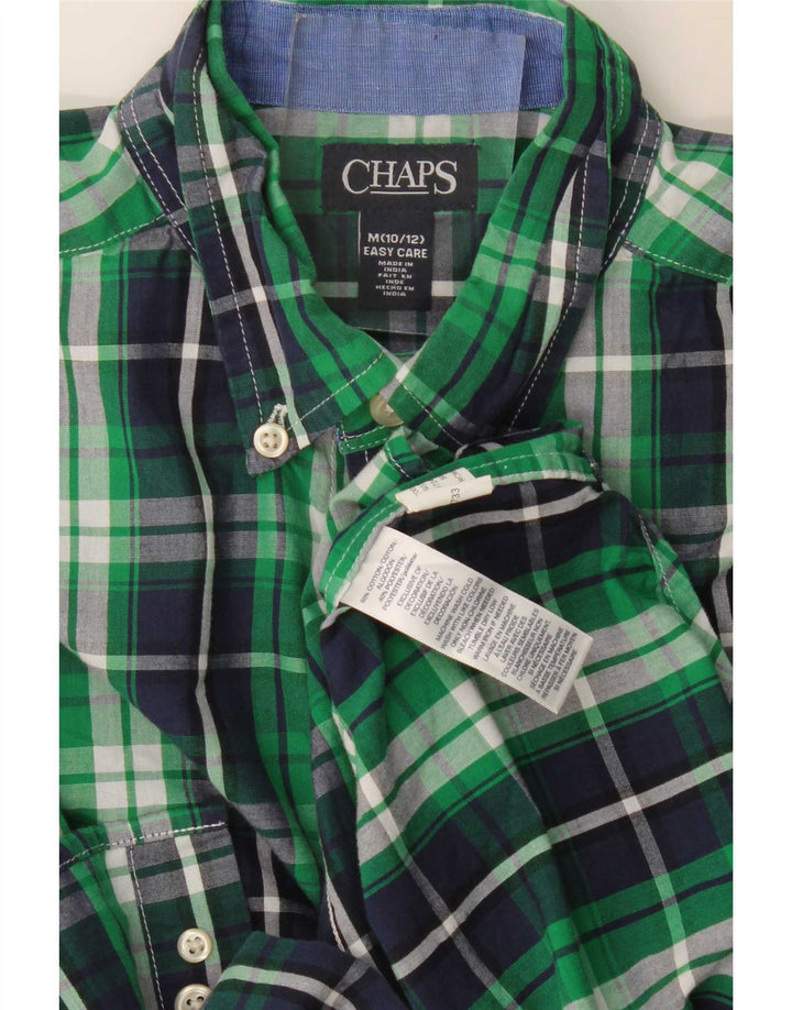 Chaps Chemise Garçon 10-11 ans Coton à Carreaux Vert Moyen