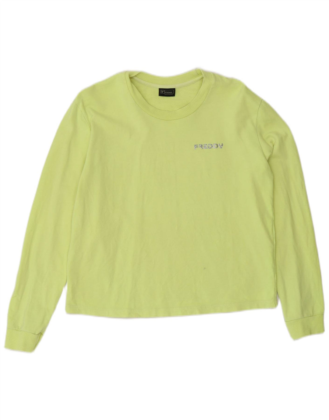 FREDDY Haut Femme Manches Longues UK 8 Petit Jaune Coton