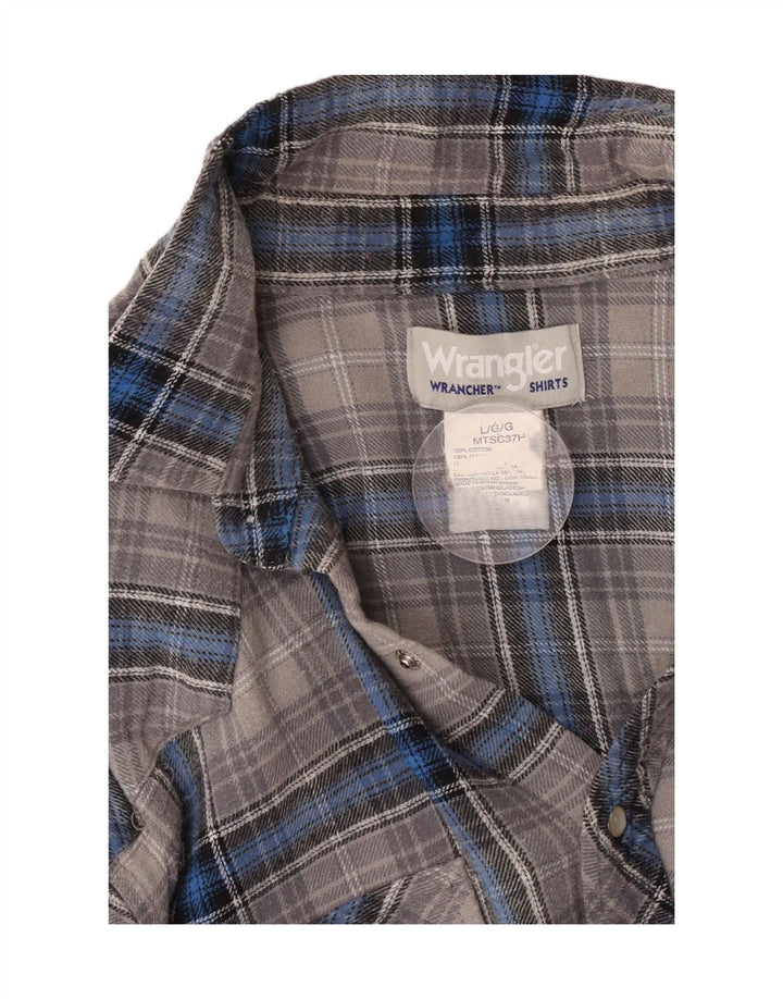 Wrangler Chemise en flanelle pour homme en coton à carreaux gris