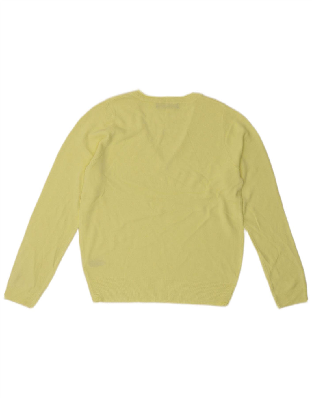 MARKS & SPENCER Pull col en V pour femme UK 10 Petit Acrylique Jaune