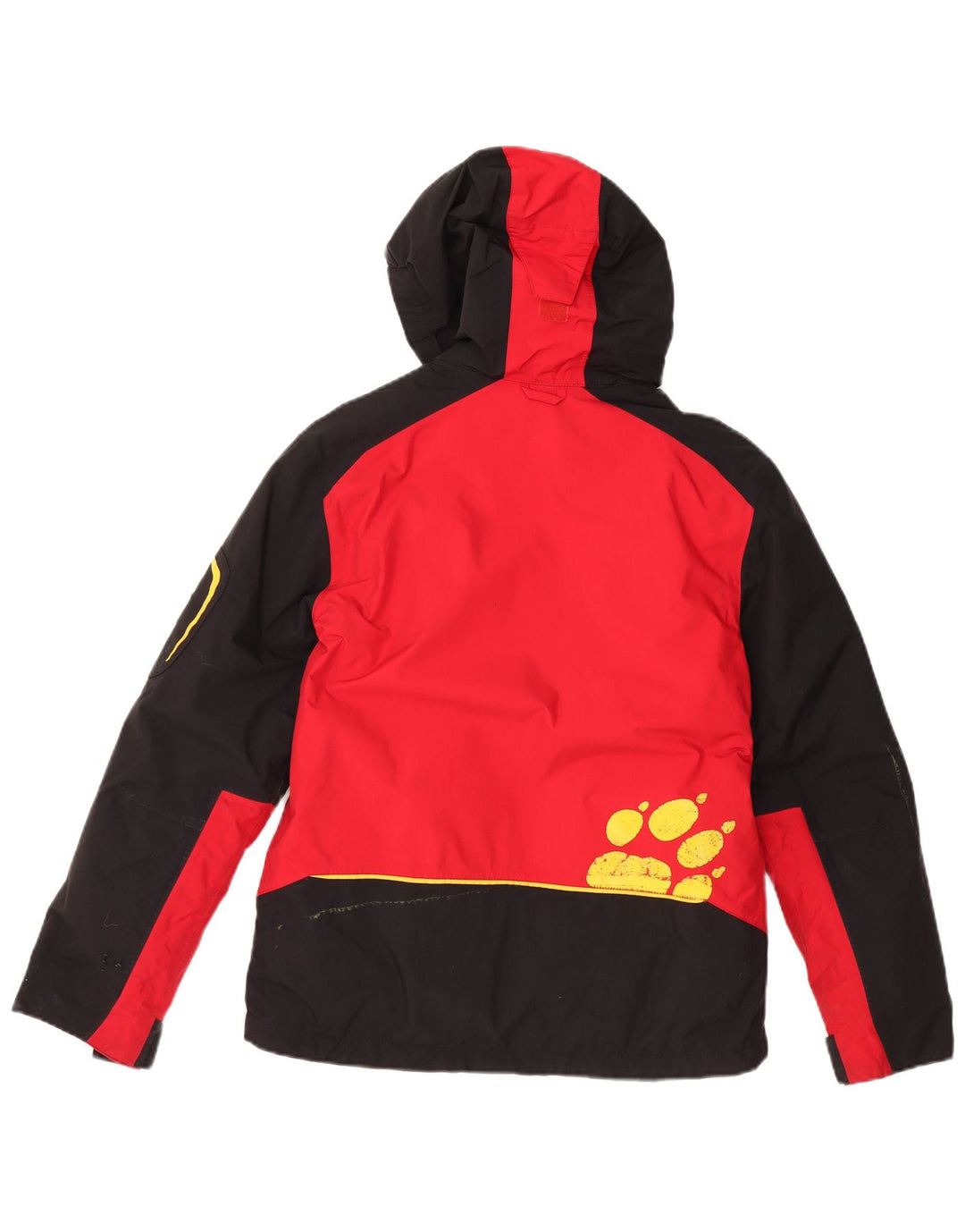 JACK WOLFSKIN Veste de pluie à capuche graphique pour garçon 11-12 ans Rouge Colourblock