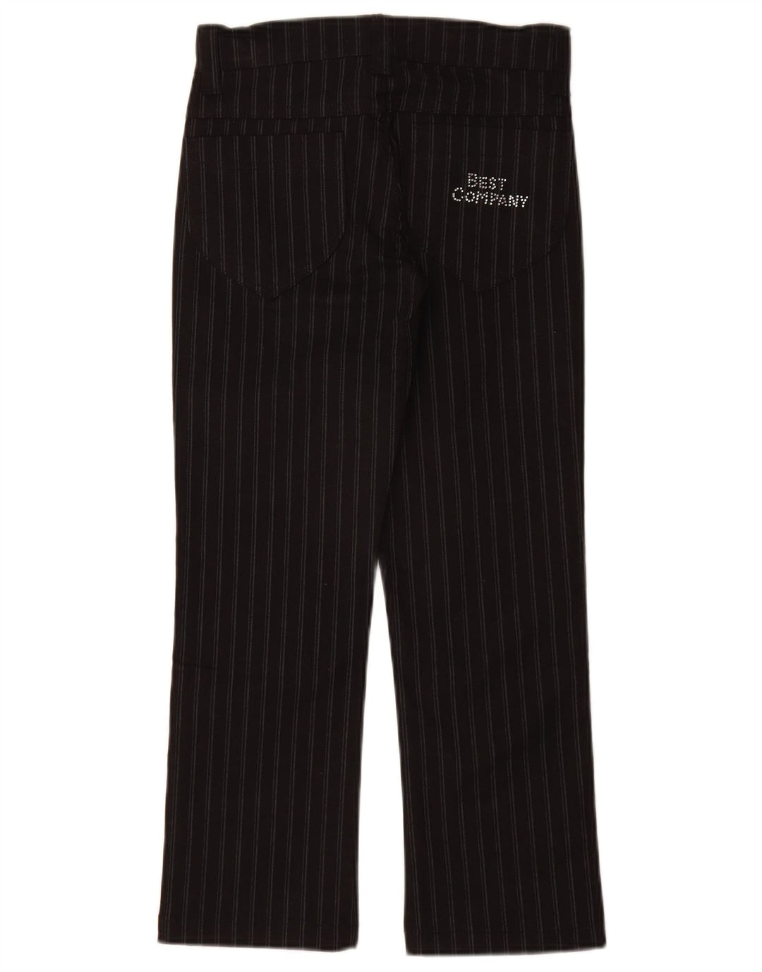 BEST COMPANY Pantalon décontracté fille 7-8 ans W24 L25 Noir à fines rayures