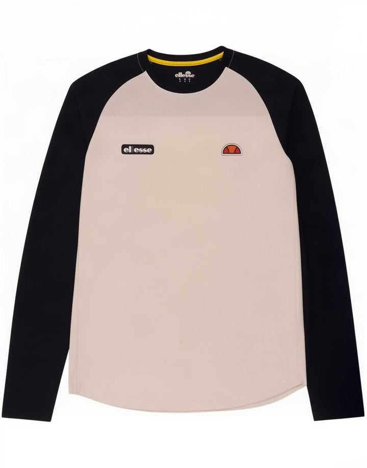 Ellesse Haut pour homme à manches longues Petit Blanc Colorblock Polyester