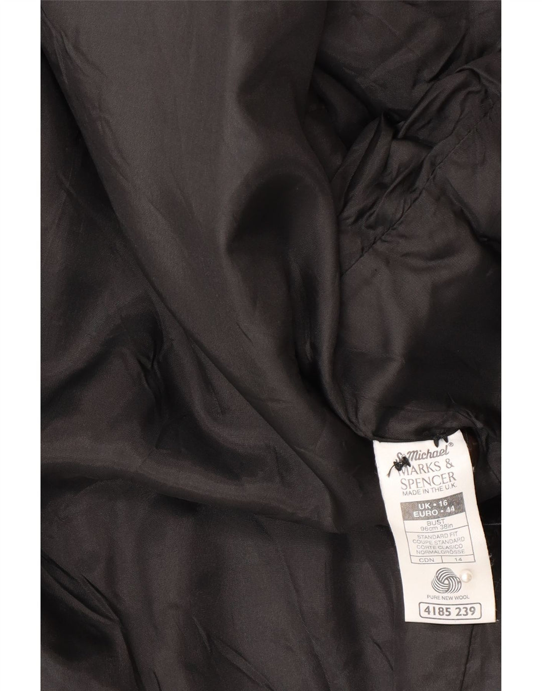 Marks & Spencer Veste blazer à 1 bouton pour femme UK 16 Grande laine noire