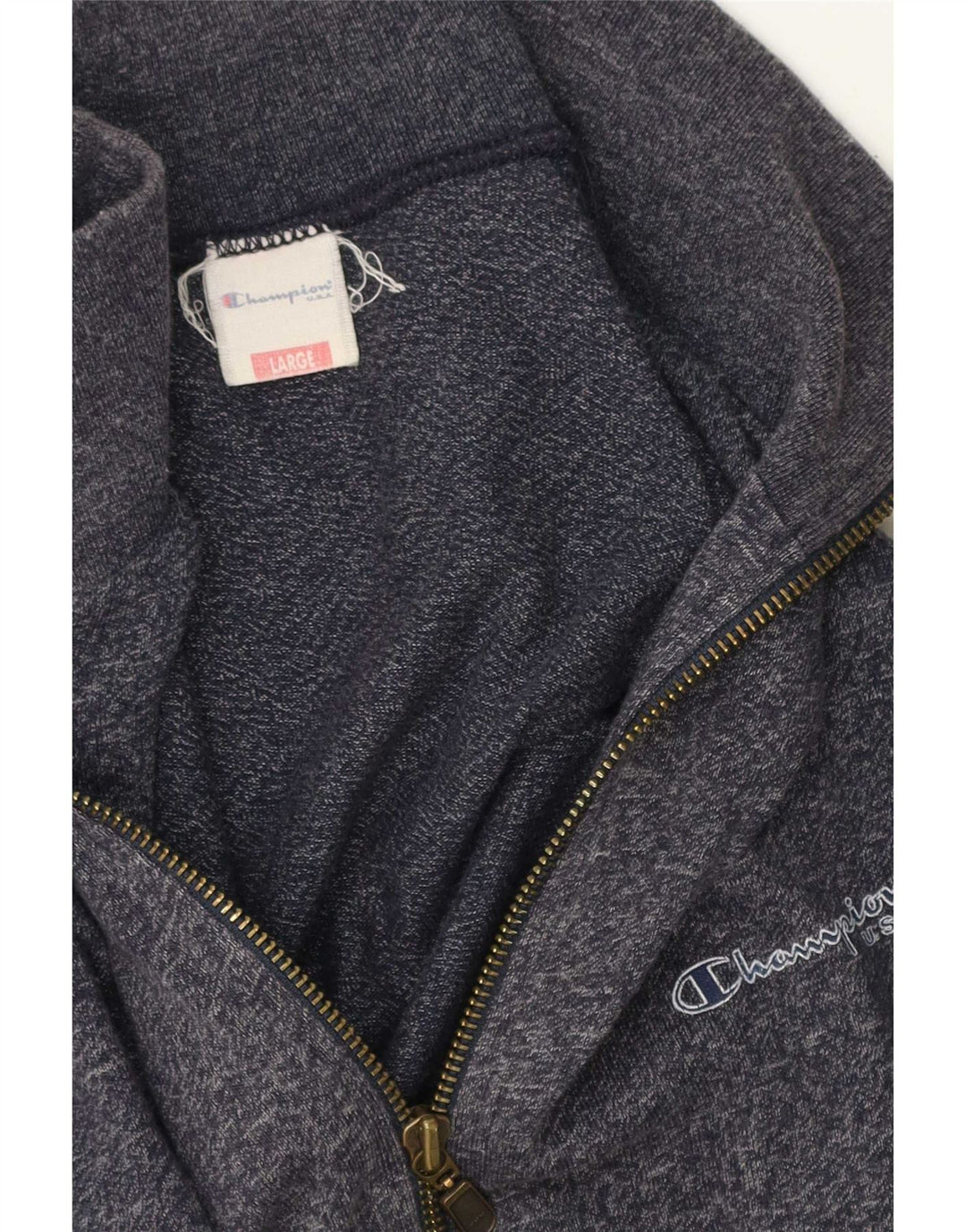 Champion Veste de survêtement graphique pour homme en coton moucheté bleu marine Taille L