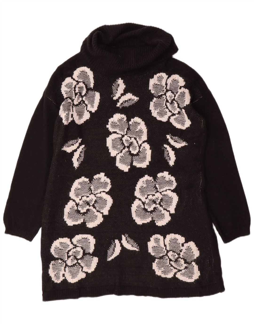 Marks & Spencer Pull col roulé pour femme UK 14 Medium Noir Floral